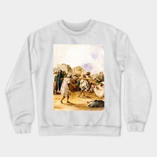 Travelling Performers, Morocco 1833, Eugène Delacroix Crewneck Sweatshirt